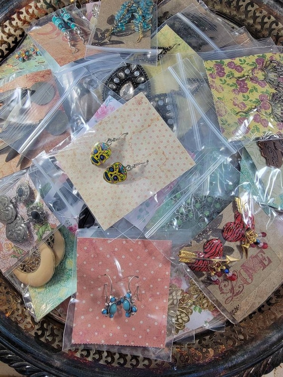 Huge Lot Vintage 40 pair Boho Earrings Destash Box #28