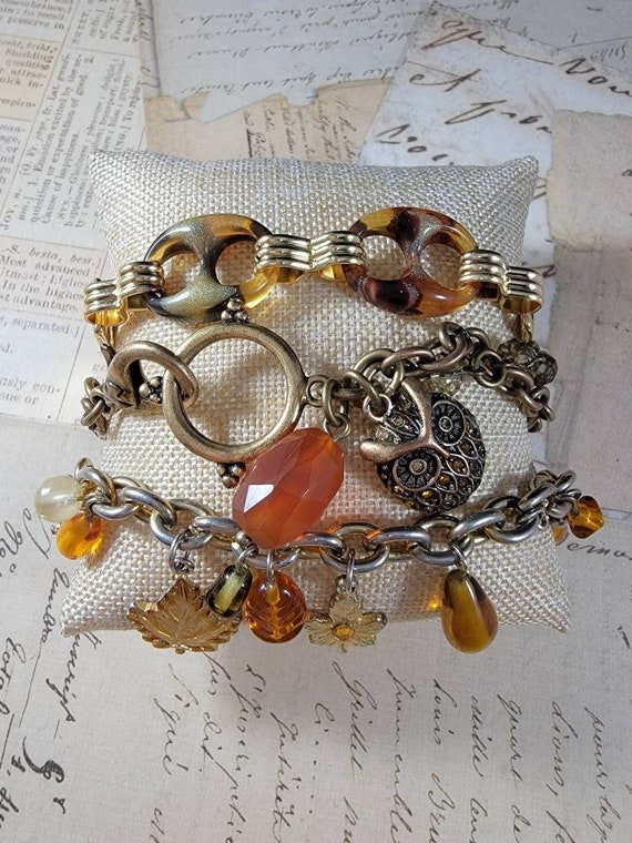 Autumn Vintage Bracelets Lot #B78; Costume Jewelr… - image 1