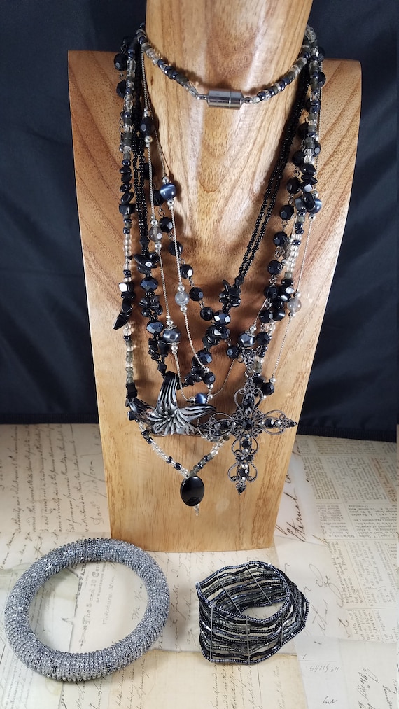 Black Boho Gypsy Vintage Jewelry Set #5
