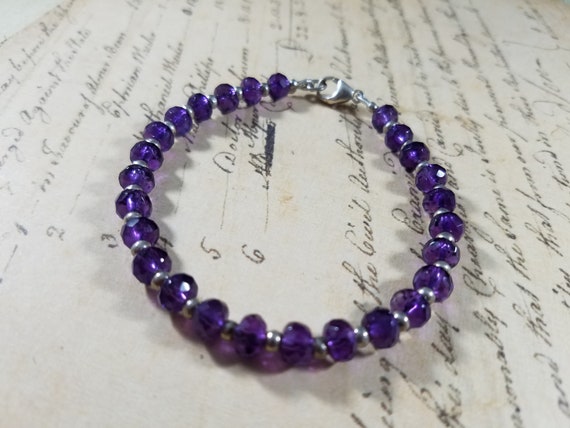 Purple Beaded Vintage Bracelets Lot #B79; Costume… - image 7