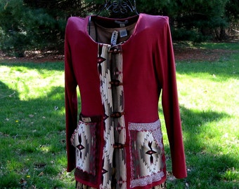 Wild Beauty Cardigan Wrap Altered Couture Eco-Clothes Wearable Art Jacket