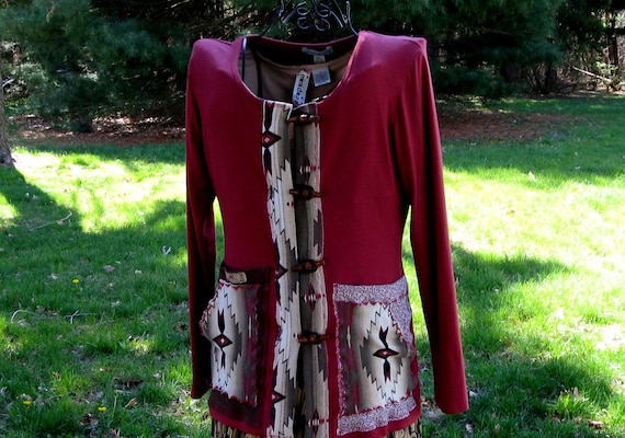 Wild Beauty Cardigan Wrap Altered Couture Eco-Clothes Wearable Art Jacket