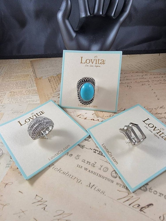 Brand New Lovita Stretch Rings; Starlet, Turquoise Tribal, or Bar None with Silvertone; NWT Rings; Costume Rings; Lovita Rings #L04