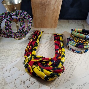 African Statement Jewelry Set #B45; Bright Colors Set; Kenyan Statement Jewelry; African Print Cloth Jewelry Lot