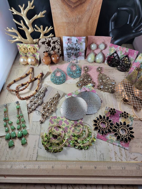 Vintage to Modern Statement Earrings 16 Pair to Wear or Upcycle #E97