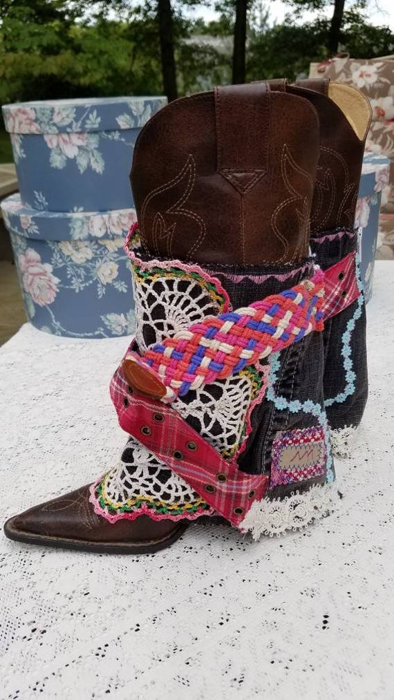 Cowgirl Gypsy Boho Boot Cuffs, Boot Covers, Boot Cuffs