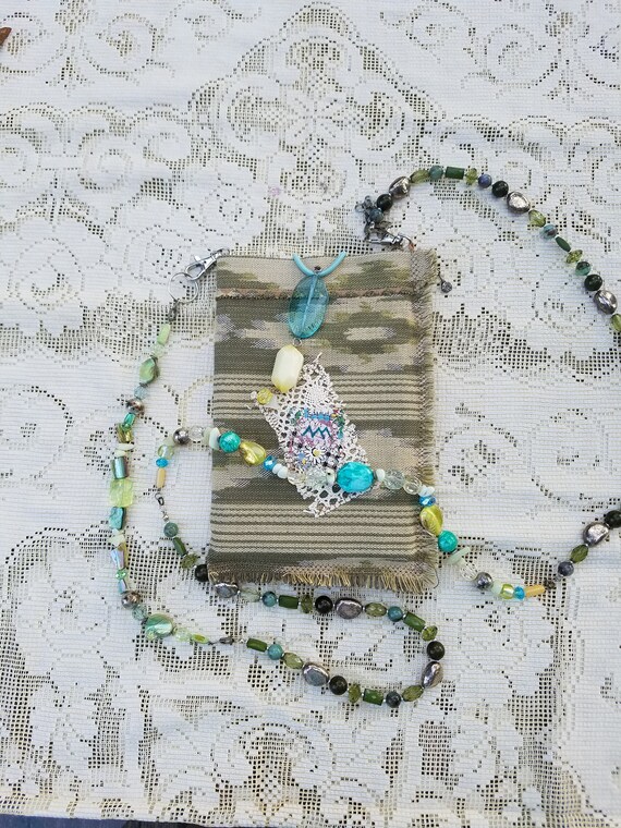Avocado Southwestern Cross Body Cell Phone Handbag for Boho Gypsy Hippie Cowgirl