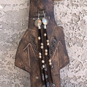 Deerskin and  Silver Buffalo Concho  Earrings