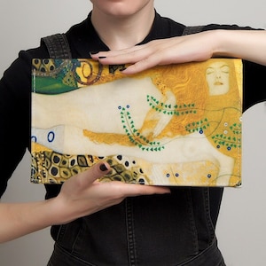 Cadeau pour maman Impression Gustav Klimt Pochette en or Pochette de soirée Cadeau unique pour elle Petit sac à main Fabriqué en Ukraine Sac jaune Cadeau artistique