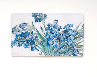 Van Gogh Irises Evening blue bag Small floral purse Designer handbags Envelope clutch Made in Ukraine Accessories Presents for her Art gift