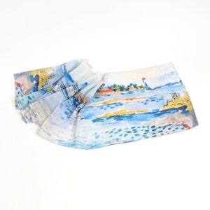 Light blue scarf Silk scarf women Art teacher gift Summer scarf Boho scarf Gift for her Art scarf Neck scarf Made in Ukraine Gift for mom