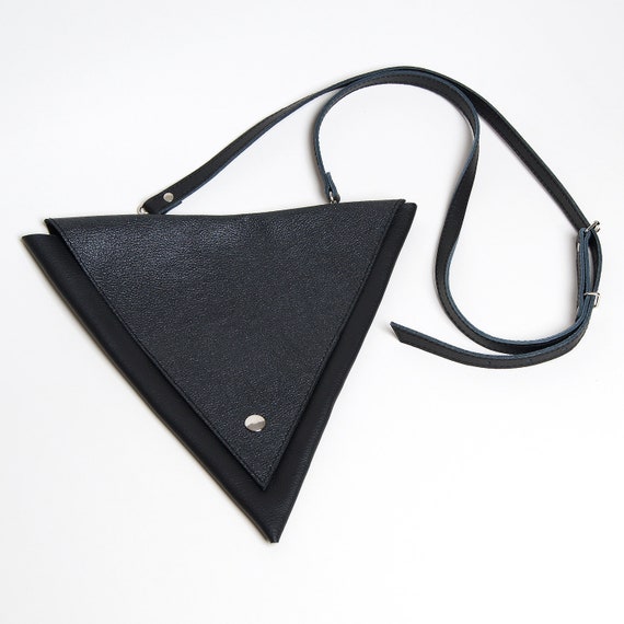 geometric leather bag