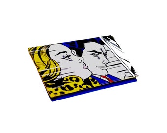 Pop art Clutch bag Mother's day gift Small purse Art teacher gift for her Evening bag Made in Ukraine Blue clutch purse Designer handbags