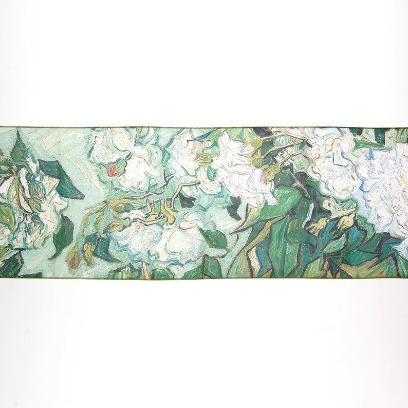 May include: A painting of white flowers with green leaves in a vibrant, impressionistic style. The flowers are painted with thick brushstrokes and the colors are bright and bold.
