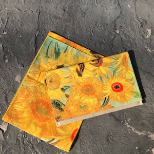 Conjunto de regalo para mujeres Van Gogh girasoles Bolso clutch Mamá regalo Bufanda floral Bolsos de diseñador Regalo de profesor de arte Hecho en Ucrania Regalo de cumpleaños