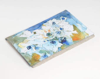 Flower print Wedding party clutches & Blue evening bags Small floral purse Art Gift for bridesmaid Accessories Presents for her