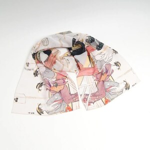 Japanese silk scarf Geisha Chiffon scarf women Mod scarf Ivory shawl Japan print Summer scarf Ukraine shops Formal shawl Gift for women image 5