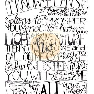 Bible Verse Wall Art / Christian Gifts for Women / I Know the Plans I Have for You / Jeremiah 29:11-13 / Scripture Wall Art / THW074 image 5