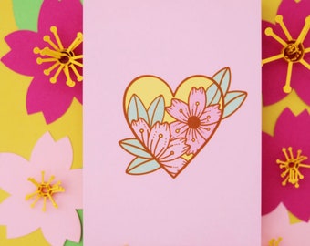 Carte postale Heart Sakura