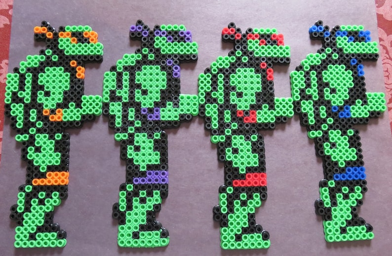 Teenage Mutant Ninja Turtles Perler Bead Art you Choose Etsy