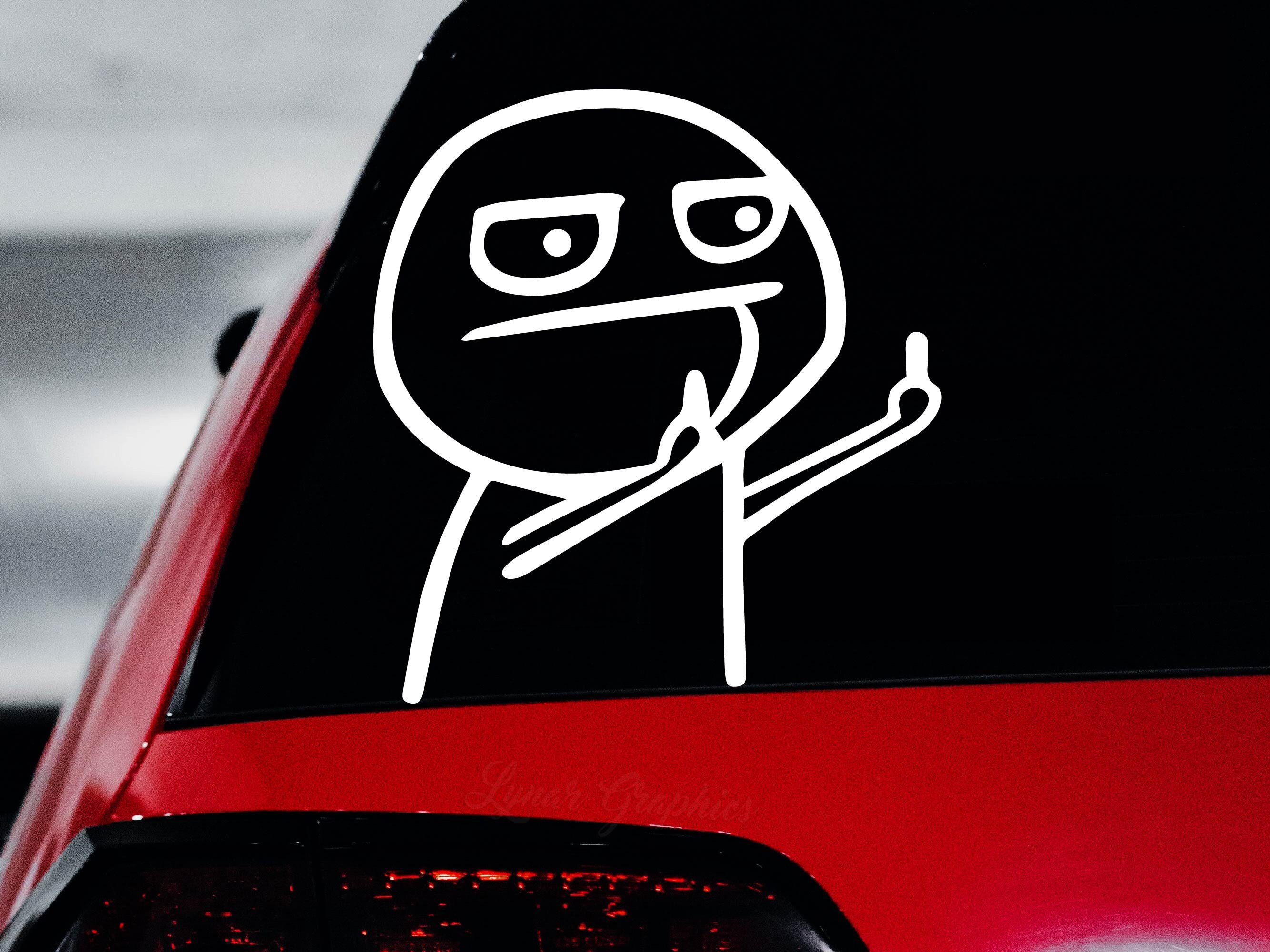 Stick Figure Middle Finger Vinyl Decal Sticker, F U, Flipping Bird, Flick  Off