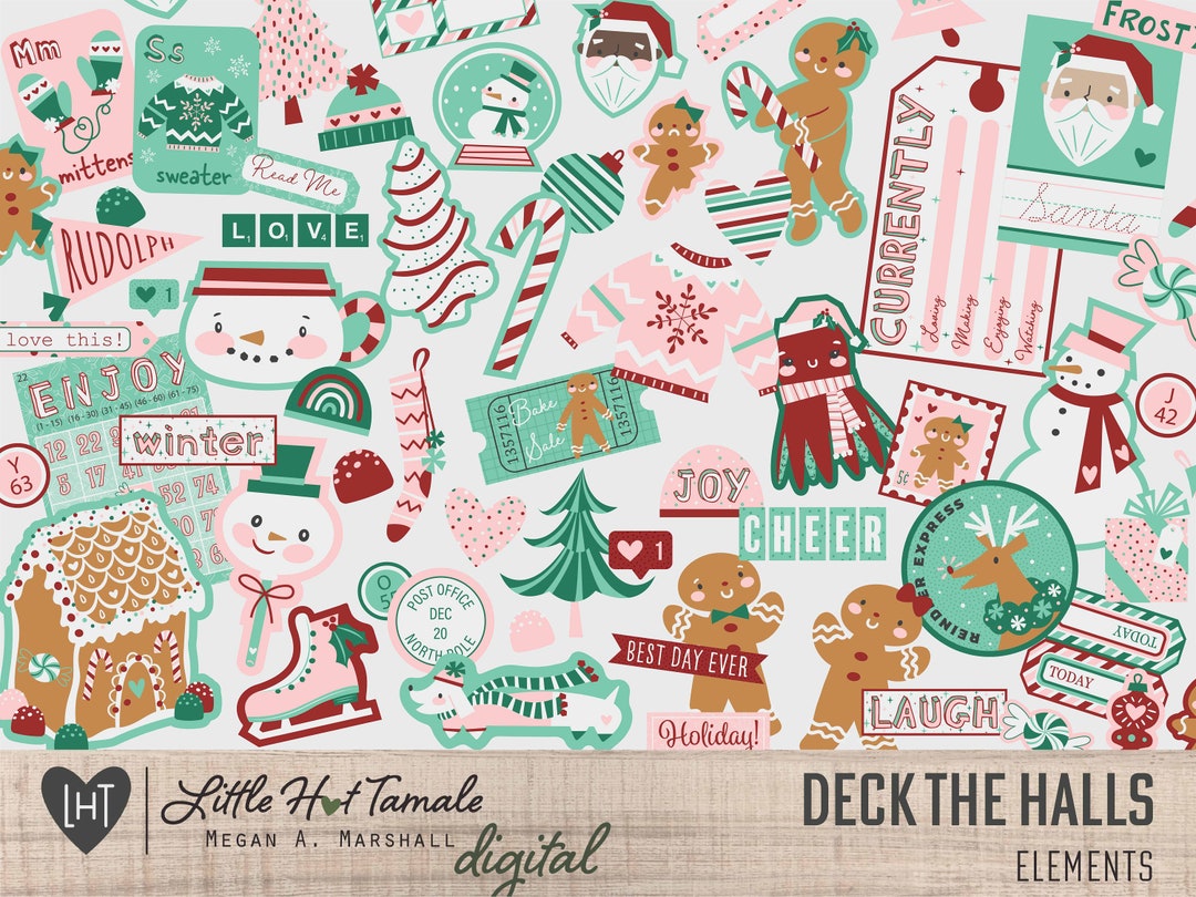 Deck the Halls Digital Elements PNG Clipart With Transparent - Etsy