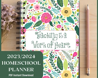 Homeschool Planner 2023/2024  - Instant Download - Floral