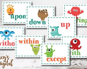 Preposition Flash Cards - Easy Grammar Method - Printable