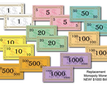 Replacement Board Game Money - Instant Download
