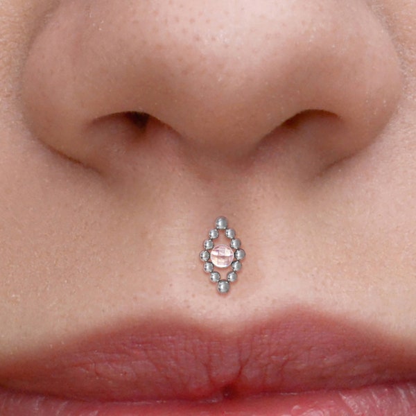 Lip Ring - Surgical Steel Labret Piercing - Internally Threaded Labret Medusa Piercing - Monroe Piercing Jewelry - Philtrum Earring