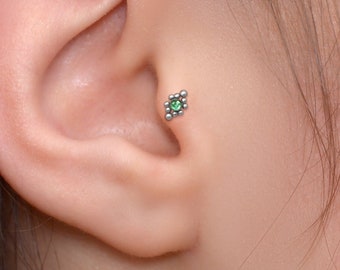 Tragus Stud Earring - Surgical Steel Forward Helix Jewelry - Cartilage Labret Stud Flat Back - Conch Piercing Jewelry - Labret Jewelry