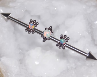 Surgical Steel Industrial Jewelry, Industrial Barbell, Industrial Earring, Scaffold Piercing, 14g Barbell, Steel Bar Piercing