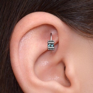 Gioielli per piercing Rook - Orecchino a cerchio tragus in acciaio chirurgico - Cerchio clicker cartilagineo - Orecchino elica in avanti - Anello clicker conchiglia