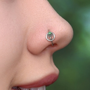 Titanium Nose Hoop Ring 20g - CZ Nose Ring - Nose Earring - Nose Jewelry - Nostril Piercing 22g - Nose Ring Hoop 18g