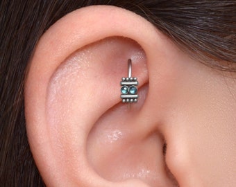 Rook Piercing Jewelry - Surgical Steel Tragus Hoop Earring - Cartilage Clicker Hoop - Forward Helix Earring - Conch Clicker Ring