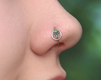 Titanium Nose Hoop Ring 20g - CZ Nose Ring - Nose Earring - Nose Jewelry - Nostril Piercing 22g - Nose Ring Hoop 18g