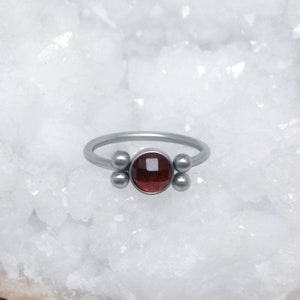 Nose Hoop - 316L Surgical Steel Nose Earring - Nostril Piercing Garnet - Nostril Jewelry - Nose Piercing Hoop - Body Piercing Jewelry