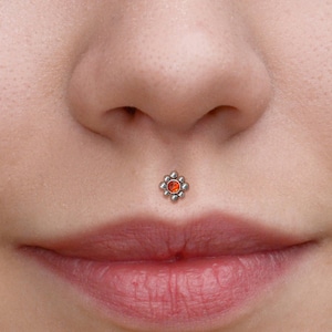 Chirurgenstahl Lippe Gestüt - Medusa Piercing Schmuck - Monroe Flat Back Stud mit CZ Stein - Philtrum Labret Stud - Labret Schmuck