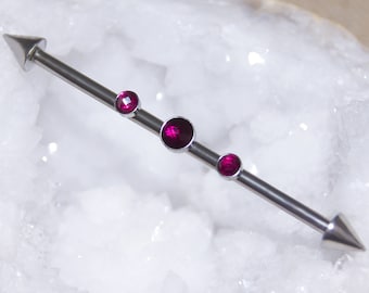 Surgical Steel Industrial Jewelry, Industrial Barbell, Industrial Earring, Scaffold Piercing, 14g Barbell, Steel Bar Piercing