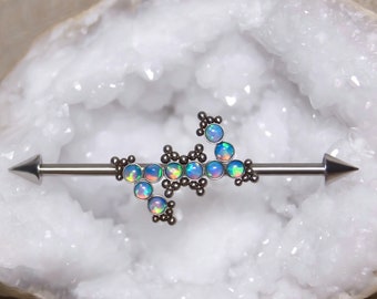 Joyería industrial de acero quirúrgico, barra industrial, pendiente industrial, piercing de andamio, barra de 14 g, piercing de barra de acero