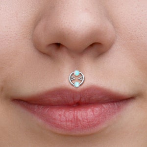 Lip Ring - Surgical Steel Labret Piercing - Internally Threaded Labret Medusa Piercing - Monroe Piercing Jewelry - Philtrum Earring