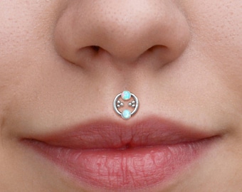 Lip Ring - Surgical Steel Labret Piercing - Internally Threaded Labret Medusa Piercing - Monroe Piercing Jewelry - Philtrum Earring