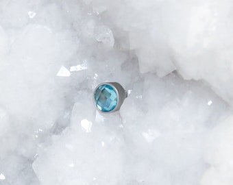 Dermal Jewelry - Surgical Steel Dermal Top - Dermal Piercing - Dermal Top Jewelry with CZ Stone - Internally Threaded Microdermal Top