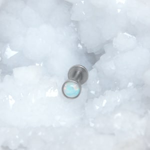 Titanium Monroe Lip Ring Opal - Philtrum Jewelry - Medusa Piercing Jewelry - Lip Labret Stud - Labret Earring - Monroe Stud