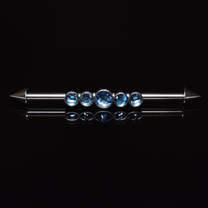 Titanium Industrial Piercing Jewelry CZ - Industrial Jewelry - Industrial Bar - Industrial Barbell - Straight Barbell Jewelry 14g