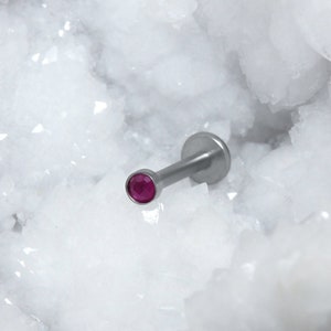 Titanium Philtrum Piercing Jewelry - Ruby Labret Earring - Lip Ring - Lip Labret Stud - Monroe Labret - Medusa Lip Piercing