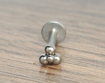 Tragus Stud - Cartilage Earring Surgical Steel - Helix Labret - Internally Threaded Labret Stud for Conch Piercing