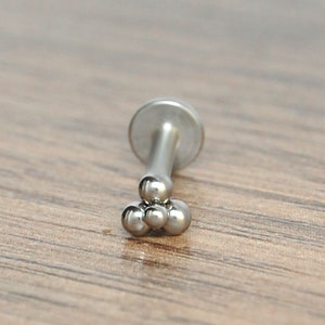 Tragus Stud - Cartilage Earring Surgical Steel - Helix Labret - Internally Threaded Labret Stud for Conch Piercing