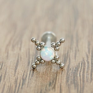 Labret Piercing - Chirurgenstahl Lippenring - Medusa Labret Flat Back - Monroe Jewelry - Innengefädeltes Labret für Philtrum Piercing