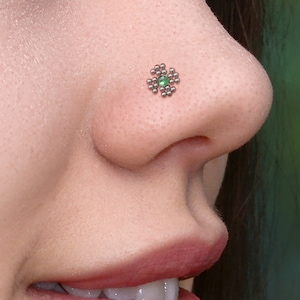 Surgical Steel Nose Earring - Nose Stud with CZ Stone - Nose Piercing Screw - Nose Ring - Nose L Shape Stud - Nostril Piercing Jewelry